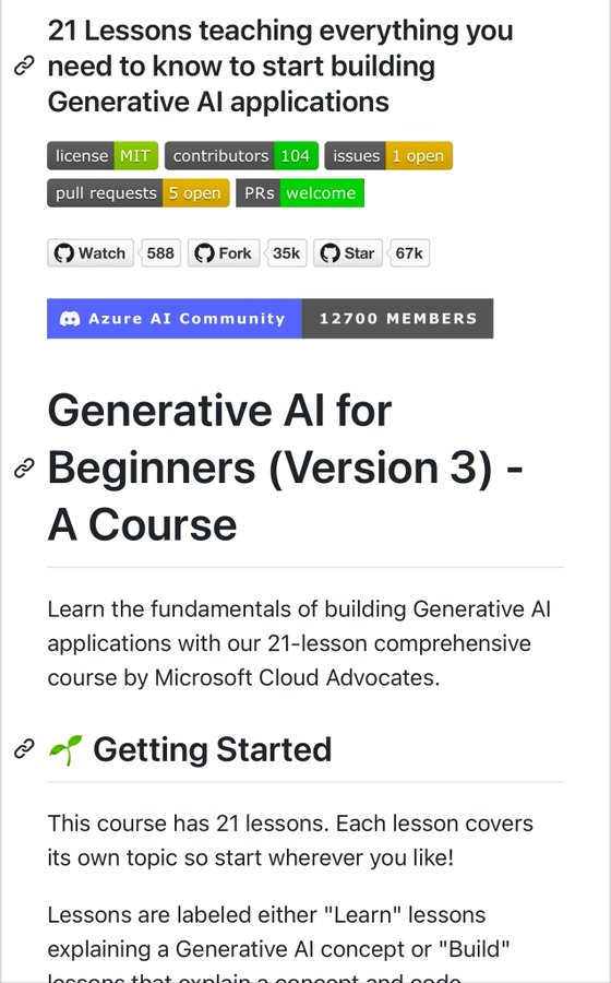 techyoutbe's tweet image. Build GenAI applications with this 21 lessons Course  🔽🔽