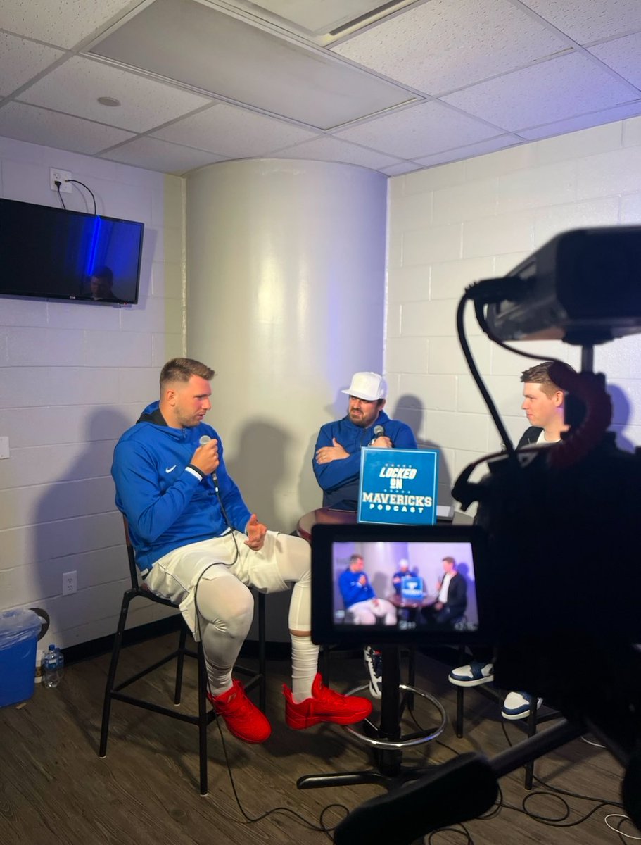 IsaacLHarris's tweet photo. Just want to say thank you. We started @LockedOnMavs before Luka was drafted &amp; him landing here changed our show &amp; lives (not being hyperbolic). from slovenia fans adopting us to crazy luka magic moments, forever thankful for Luka’s last seven years in dallas. https://t.co/JsgjAvcJ7J