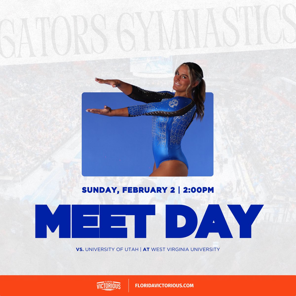 It's Meet Day against Utah! Join us in cheering on <a href="/GatorsGym/">Gators Gymnastics</a> as they take on the Utes on the road. 💙🧡 Support <a href="/sskylardraser/">Skylar</a> and Gators Gymnastics by becoming part of the fan community at bit.ly/43zktR3. Let’s make a difference together! Go Gators!