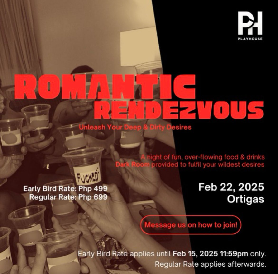 Unleash your hidden desires and join us this 22nd of February for a night of fun and debauchery. 

Send us a message for screening. ✨