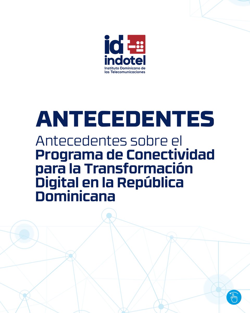 IndotelRD's tweet photo. Conoce los detalles del Programa de Conectividad para la Transformación Digital en la República Dominicana. 🇩🇴
#ConectandoElSur
#INDOTELRD https://t.co/Kr3FdCXLw5