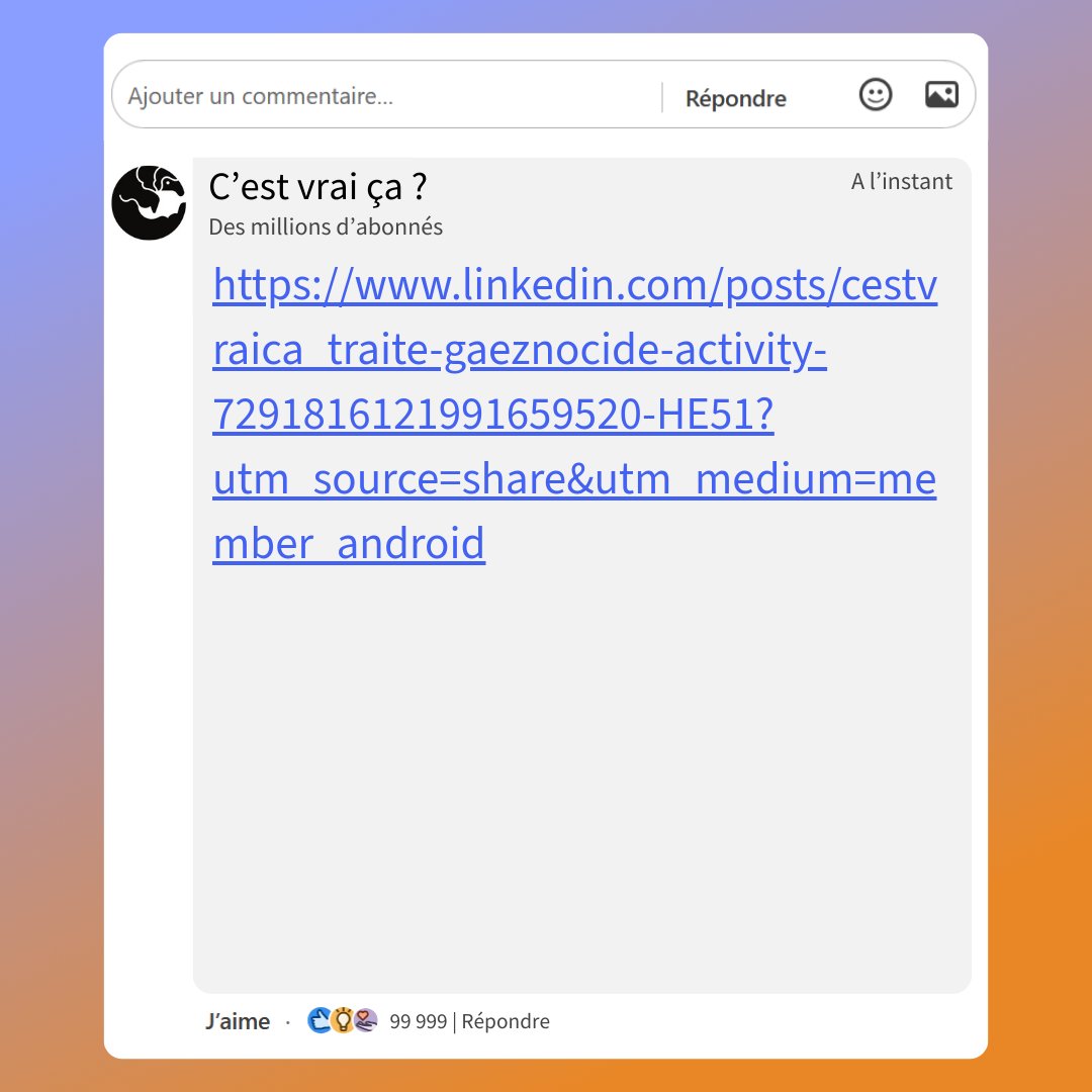 Les arabes sont responsables d'un génocide en Afrique
Disponible sur notre site : cestvraica.com/debunk/1335205…