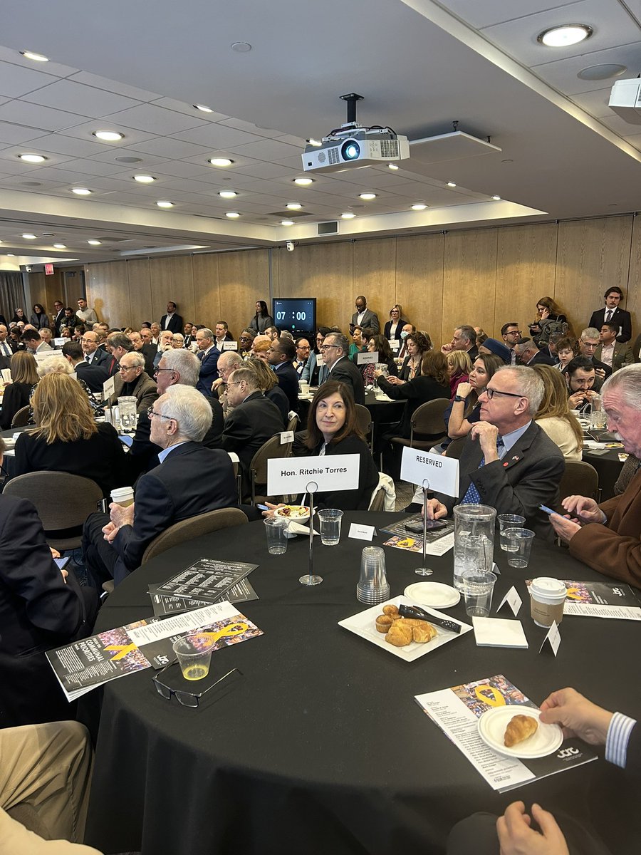 JCRCNY's tweet image. And our annual Congressional Breakfast begins! Wonderful opening words from our CEO @MarkTreyger718, followed by a fantastic speech by our dear friend Congressman @RitchieTorres. Thank you to all who have joined us!