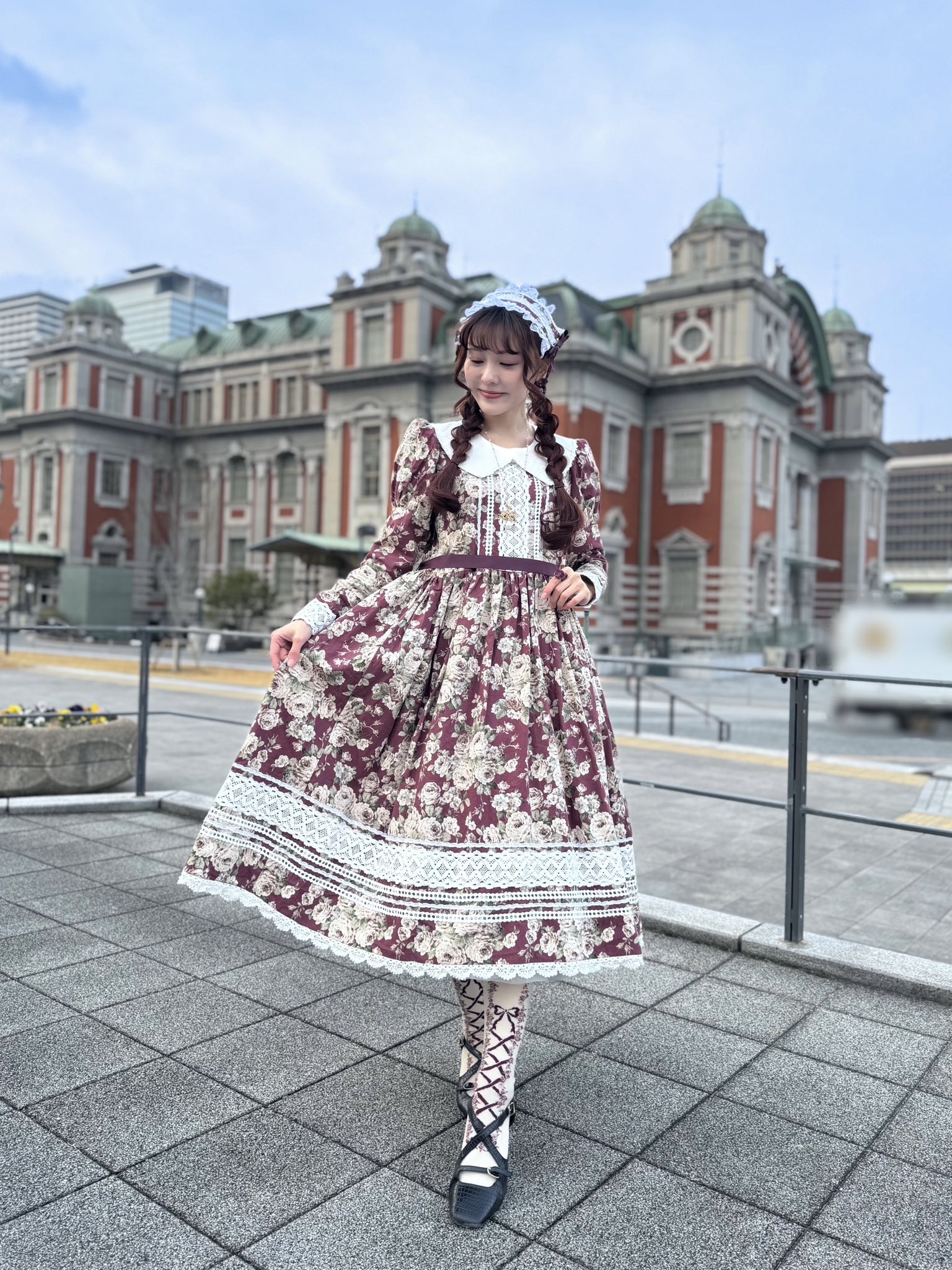 Marchentica オールドローズ・ワンピース ネイビー marcHenTica | HirokoTokumine