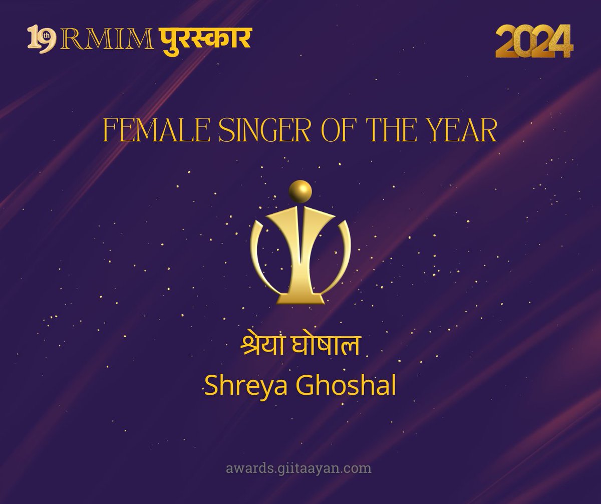 Female Singer of the Year - Shreya Ghoshal!