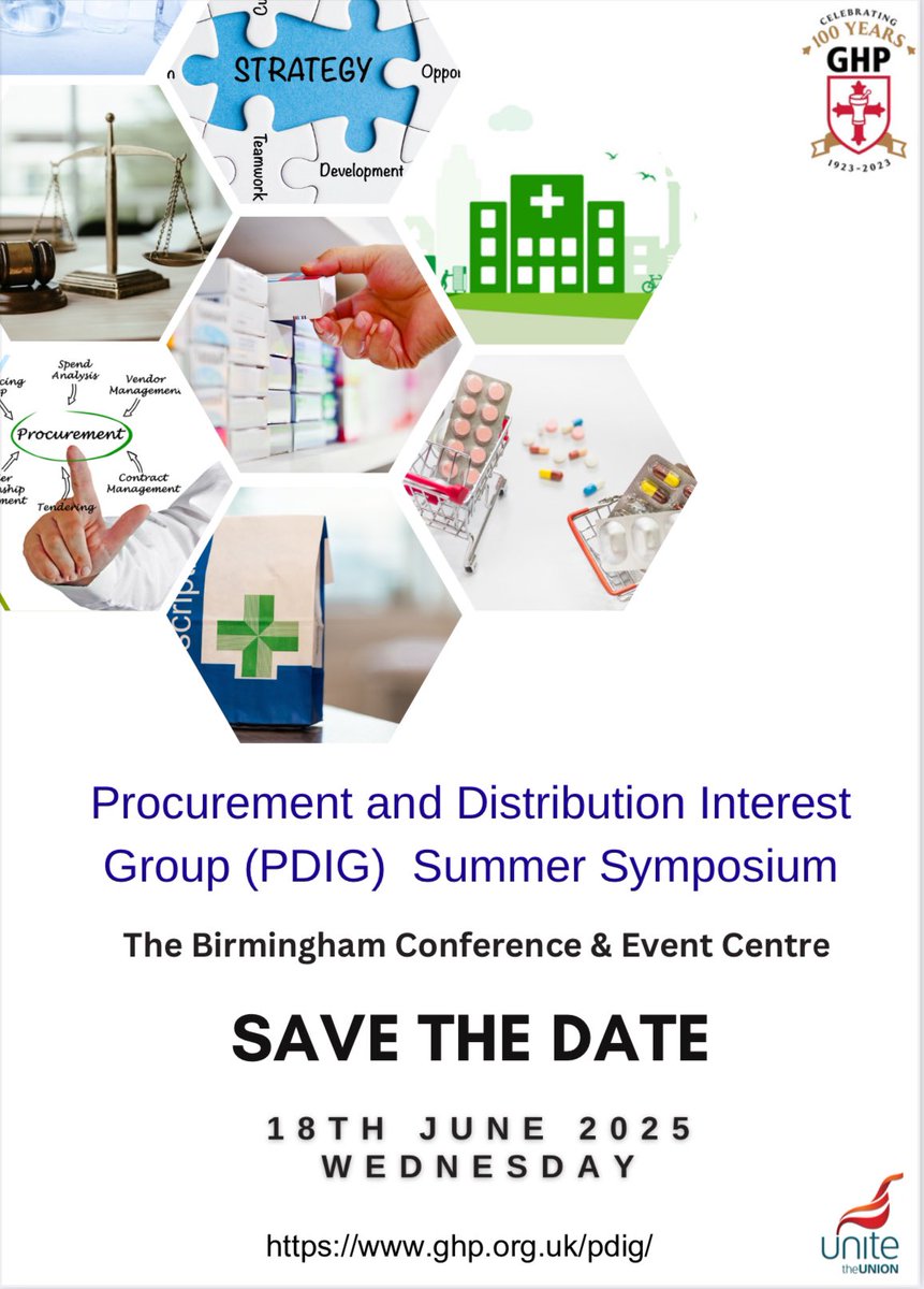 Save the date - the next GHP PDIG symposium is on the 18th June in central Birmingham. Shortages, generic/biosimilar switching, packaging and labelling and much more. Registration opens in mid-March. For updates see ghp.org.uk/pdig/