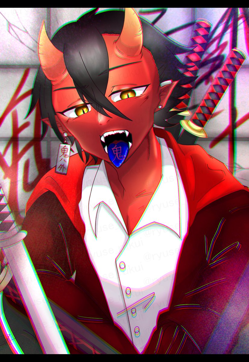 ryuse_rukui's tweet photo. 節分でした！👹
#創作 #榴喰箱 #節分の日 #節分 https://t.co/tWWGlMYJ7D