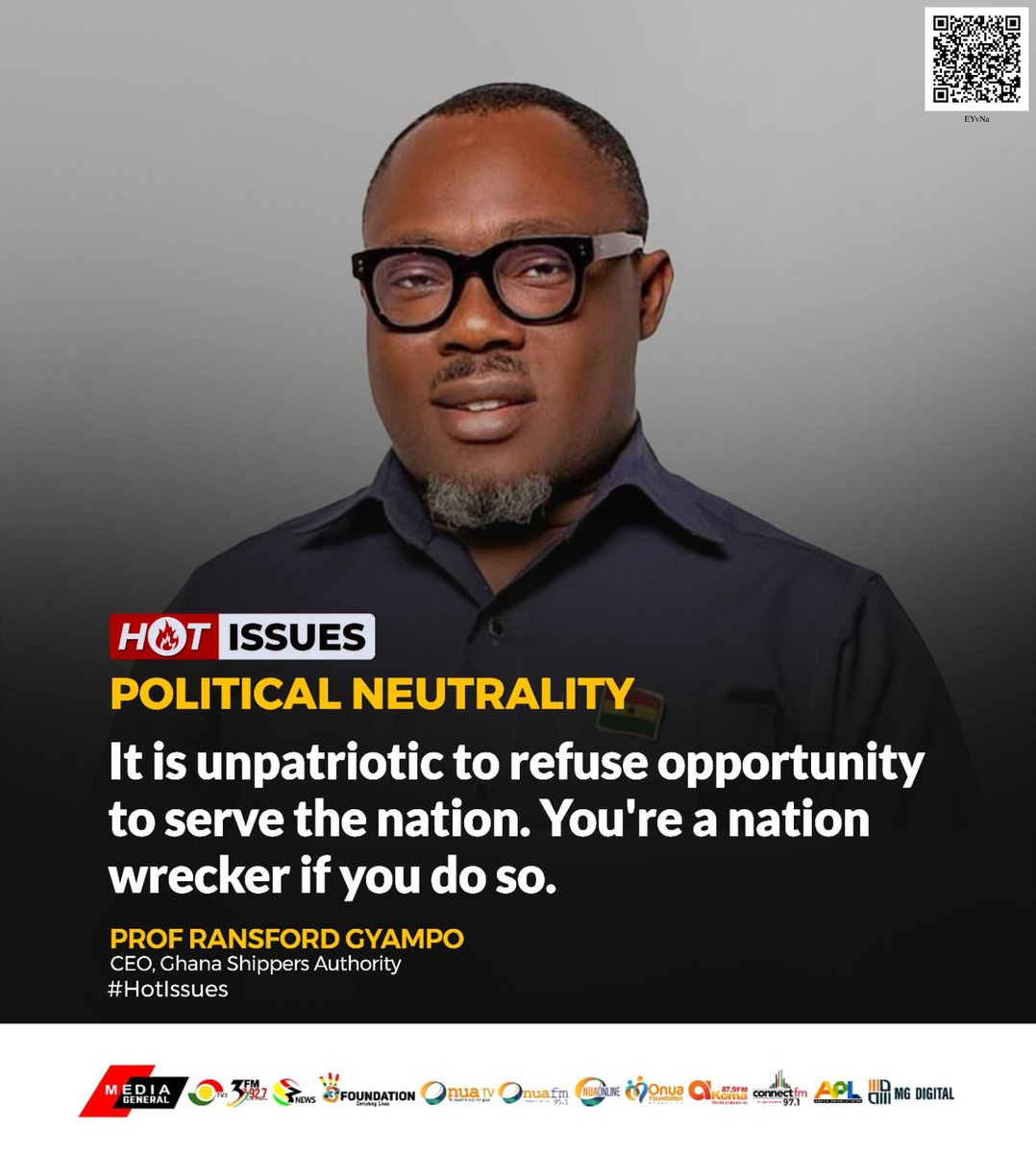 tv3_ghana's tweet image. You're a nation wrecker if you refuse to serve the nation - Prof Gyampo

#HotIssues #3NewsGH