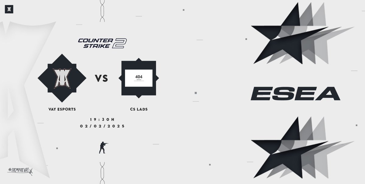 eSportsVAY's tweet photo. GAMEDAY | #VAYCS2

🏆 @ESEA 
🆚️ #cslads
⏰️ 19:30

👤 @RODROOcs 
👤 @Nano19bv 
👤 @mariio_sanmi 
👤 @juanlu_1357 
👤 @AlexMzOz 
🧠 @Nkeeyyy 

#SiempreVAY #CS2 #CS #ESEA https://t.co/Zz6Yt1LtAa