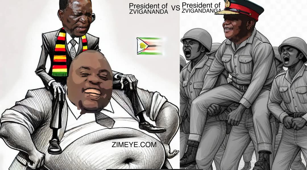ZimEye's tweet image. The countdown has begun between 2 Presidents of the same country. One leads a group of men called Zvigananda, the other is the Commander of ZviGandanga | COUNTDOWN ON ZIMEYE
