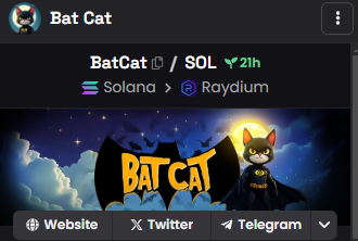 🚨 Bat Cat Social Update on Dexscreener! 🚨

Exciting news! Bat Cat Social is now updated on Dexscreener! 📊

Stay ahead with real-time data and updates on its performance. More marketing power is coming soon to drive even more attention to Bat Cat Social! 🔥

🔗 Explore the