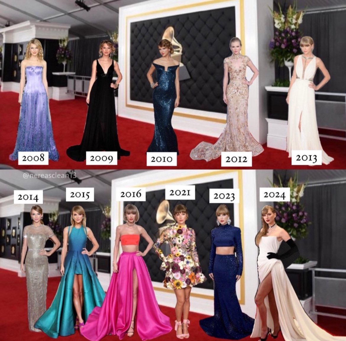 in honour of the #GRAMMYS  being today, which one is your favorite outfit that Taylor has worn?