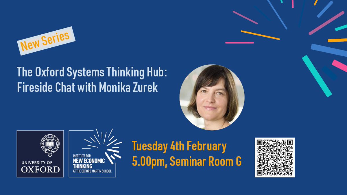 INET Oxford (@inetoxford) on Twitter photo Interested in #systemsthinking? Based in #Oxford or nearby? Join our new fireside chat and reading group series, jointly organised by the Oxford Systems Thinking Hub & <a href="/bapeterj/">Pete Barbrook-Johnson</a>
Kicking off with Monika Zurek <a href="/ecioxford/">ECI, Univ of Oxford</a>, Tuesday 4 Feb @ 5PM GMT Interested in #systemsthinking? Based in #Oxford or nearby? Join our new fireside chat and reading group series, jointly organised by the Oxford Systems Thinking Hub & <a href="/bapeterj/">Pete Barbrook-Johnson</a>
Kicking off with Monika Zurek <a href="/ecioxford/">ECI, Univ of Oxford</a>, Tuesday 4 Feb @ 5PM GMT