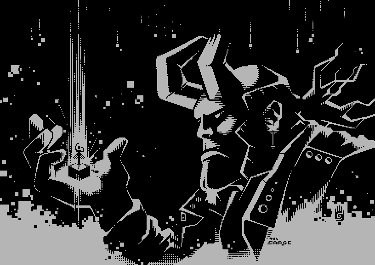 j_ljunggren's tweet image. Riste løs med Rakkeren. Released at Fjälldata25 monochrome competition where only two colors of your choice is allowed.
Hires mode. Full screen, all borders. It uses the Grey Dot Bug of the VICII chip on the Commodore 64.
#c64 #commodore64 #Pixelart
csdb.dk/release/?id=24…