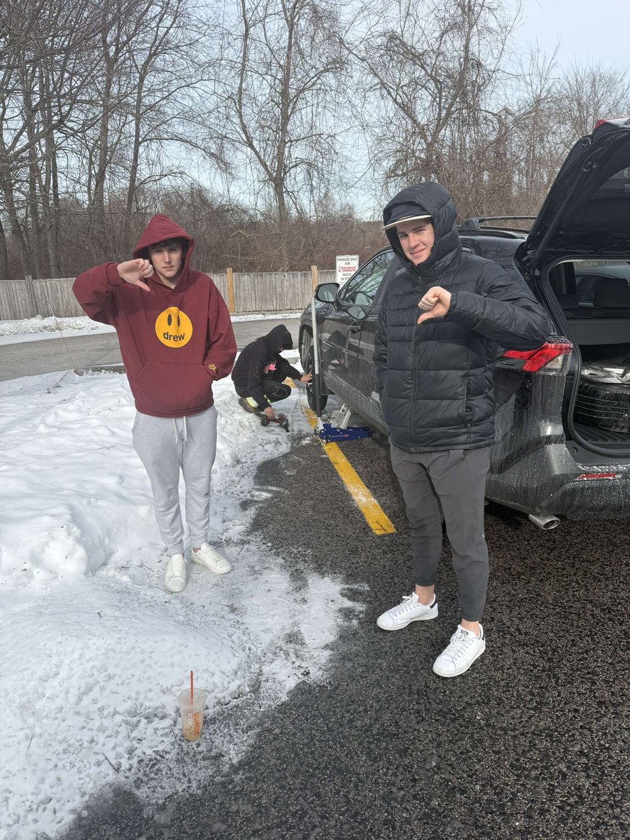 Remember to always drive safely. Can’t be getting flat tires like McHale, someone must have been mad at him last night, probably a Mount kid 👀 Nothing good ever happens in Canton.