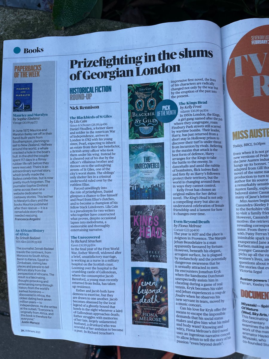 Really wonderful to see <a href="/KellyAnneSyd/">Kelly Frost</a> The Kings Head named as one of <a href="/thetimes/">The Times and The Sunday Times</a> best historical fiction of 2025! thetimes.com/culture/books/…