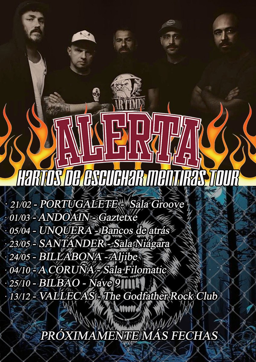Ya están aquí las nuevas fechas para este 2025, junto con los lugares en los cuales estaremos presentando y dando continuación a nuestra gira presentación “HARTOS DE ESCUCHAR MENTIRAS TOUR”👊🏼

#alertahxc #hartosdeescuchamentiras #nuevasfechas #hardcoremetalband #conciertos2025