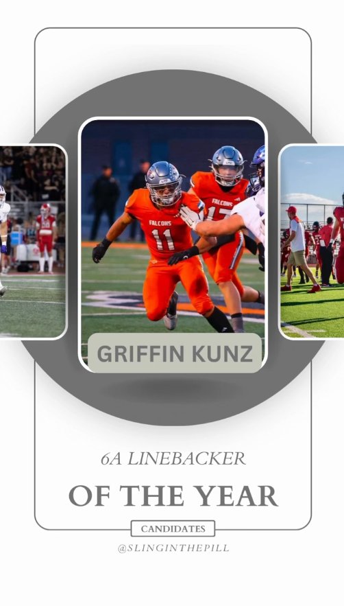 Griffin Kunz (@griffinkunz58) on Twitter photo Grateful to have been in consideration for this award with these great players.
Thanks <a href="/SlingintheP/">Slingin’ the Pill Media™️</a>
<a href="/BlairAngulo/">Blair Angulo</a> <a href="/BrandonHuffman/">Brandon Huffman</a> <a href="/KyleMorgan_XOS/">Kyle Morgan CATAPULT Southwest Regional Scout</a> <a href="/adamgorney/">Adam Gorney</a> <a href="/LawrenceSanft/">Lawrence Sanft</a> <a href="/MooseB90/">Moose Bingham</a> <a href="/rakoto10/">Jeff Hansen</a> <a href="/GregBiggins/">Greg Biggins</a> <a href="/JamesEdward_HS/">James Edward</a> <a href="/coachjhemm/">Justin Hemm</a> <a href="/dustylitster/">Dusty Litster</a> Grateful to have been in consideration for this award with these great players.
Thanks <a href="/SlingintheP/">Slingin’ the Pill Media™️</a>
<a href="/BlairAngulo/">Blair Angulo</a> <a href="/BrandonHuffman/">Brandon Huffman</a> <a href="/KyleMorgan_XOS/">Kyle Morgan CATAPULT Southwest Regional Scout</a> <a href="/adamgorney/">Adam Gorney</a> <a href="/LawrenceSanft/">Lawrence Sanft</a> <a href="/MooseB90/">Moose Bingham</a> <a href="/rakoto10/">Jeff Hansen</a> <a href="/GregBiggins/">Greg Biggins</a> <a href="/JamesEdward_HS/">James Edward</a> <a href="/coachjhemm/">Justin Hemm</a> <a href="/dustylitster/">Dusty Litster</a>