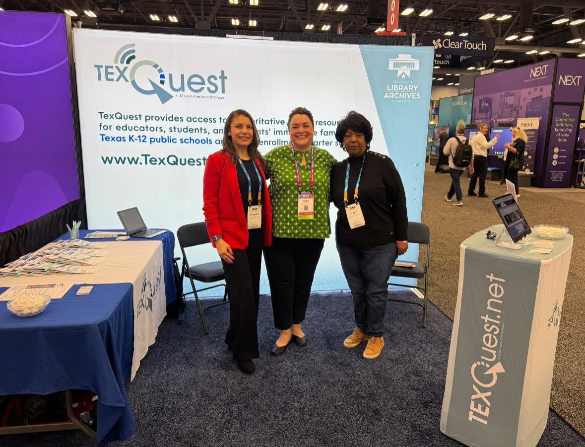 #TCEA Conf? Stop by booth #2038 to meet the fabulous #TexQuest team.

Authoritative resources for early childhood to 12th grade. Want to see TexQuest in action? Come to our session on Monday: Powerful Partners Spark Student Creativity: TexQuest and Digital Tools, Monday @ 11 am.