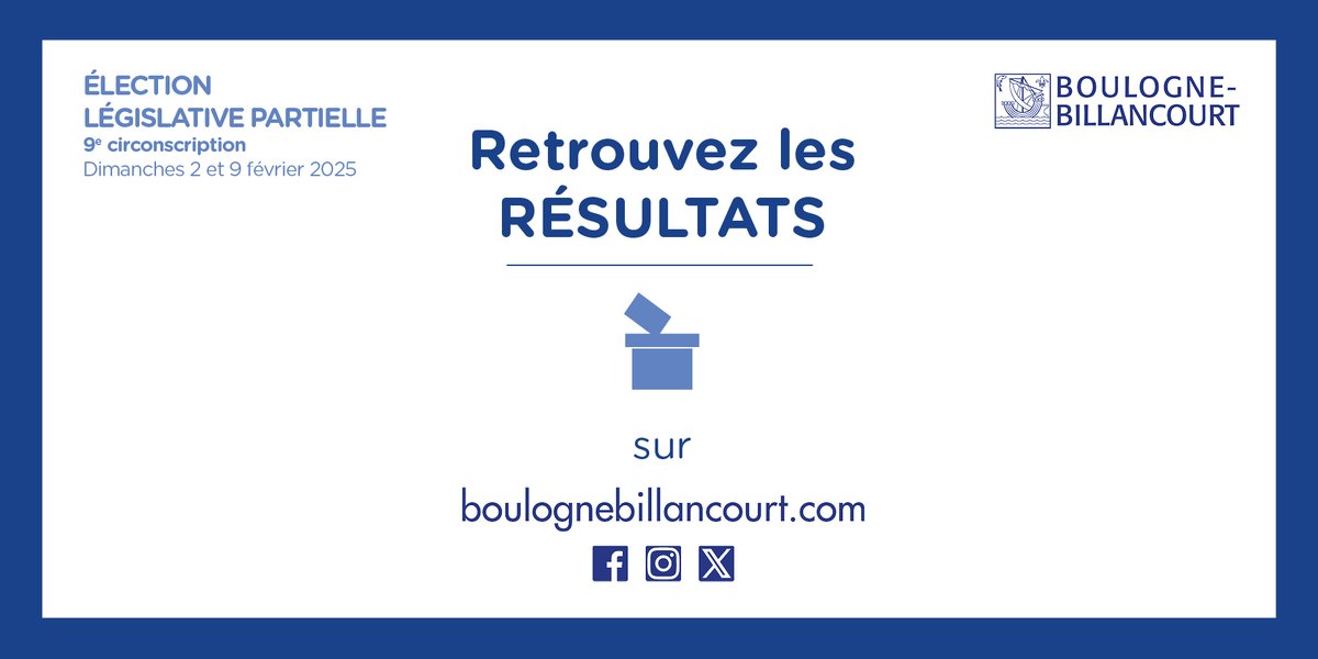 [ELECTION LEGISLATIVE PARTIELLE] : Retrouvez les résultats définitifs sur 👉 tinyurl.com/4ndcszfe et sur l’application 92100.