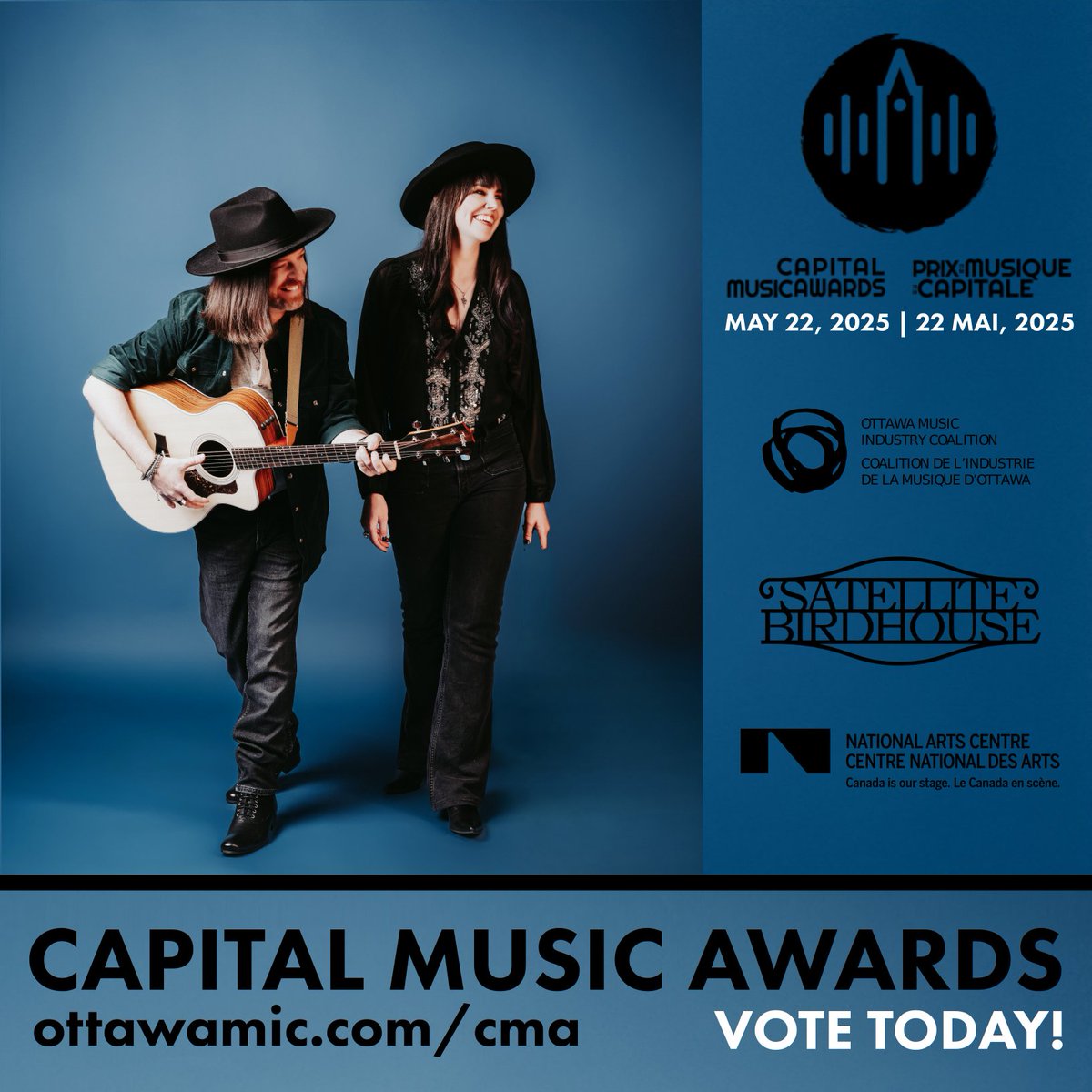 Let’s make some noise! 🔥 We’re up for a Capital Music Award, and your vote could make all the difference. Cast yours today!

Photography: Curtis Perry

#OttawaMusic #OttMusic #Folk #FolkMusic #SatelliteBirdhouse #ContemporaryFolk #CMA2025 #PrixMusiqueCapitale #CapitalMusicAwards