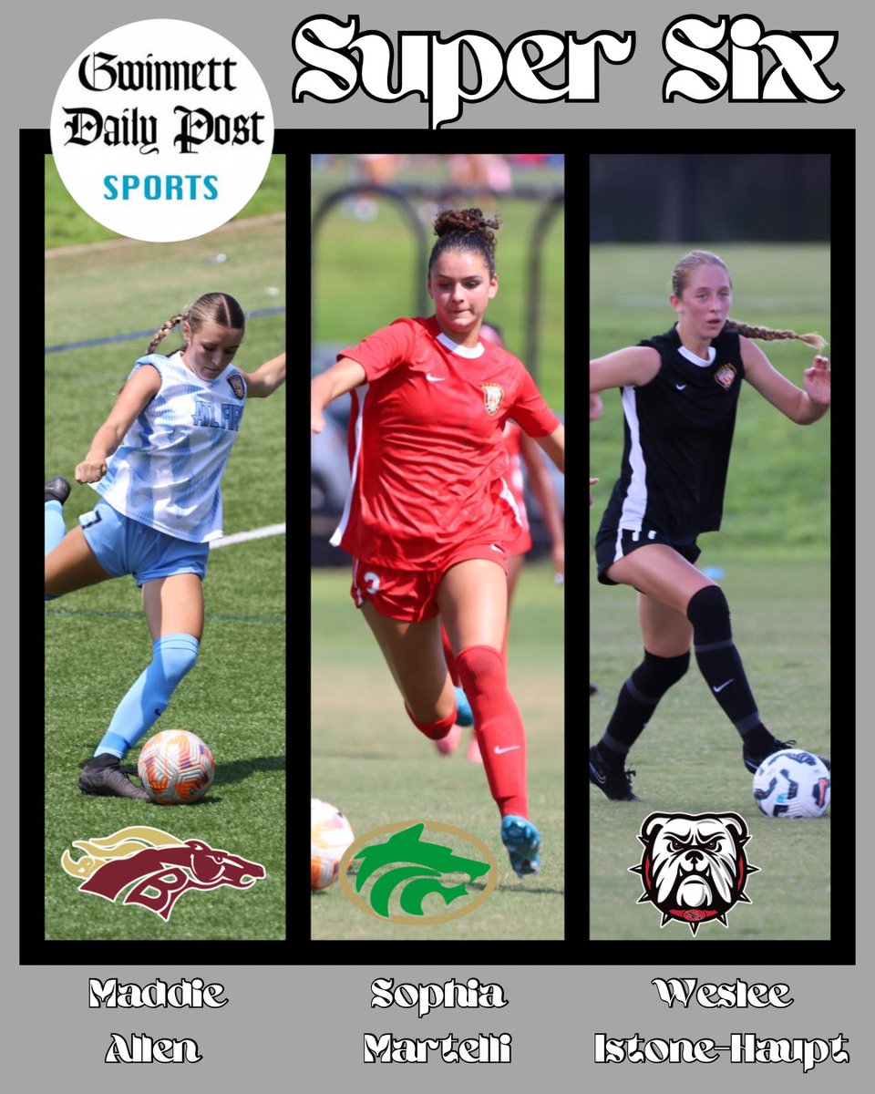 Congratulations to our 2025 Gwinnett Girls Super Six! Maddie Allen from Brookwood (Senior), Sophia Martelli from Buford (Senior), and Weslee Istone-Haupt from North Gwinnett (Junior), all representing Coach Mirza's 07 ECNL team! ⚽️ #weareafu