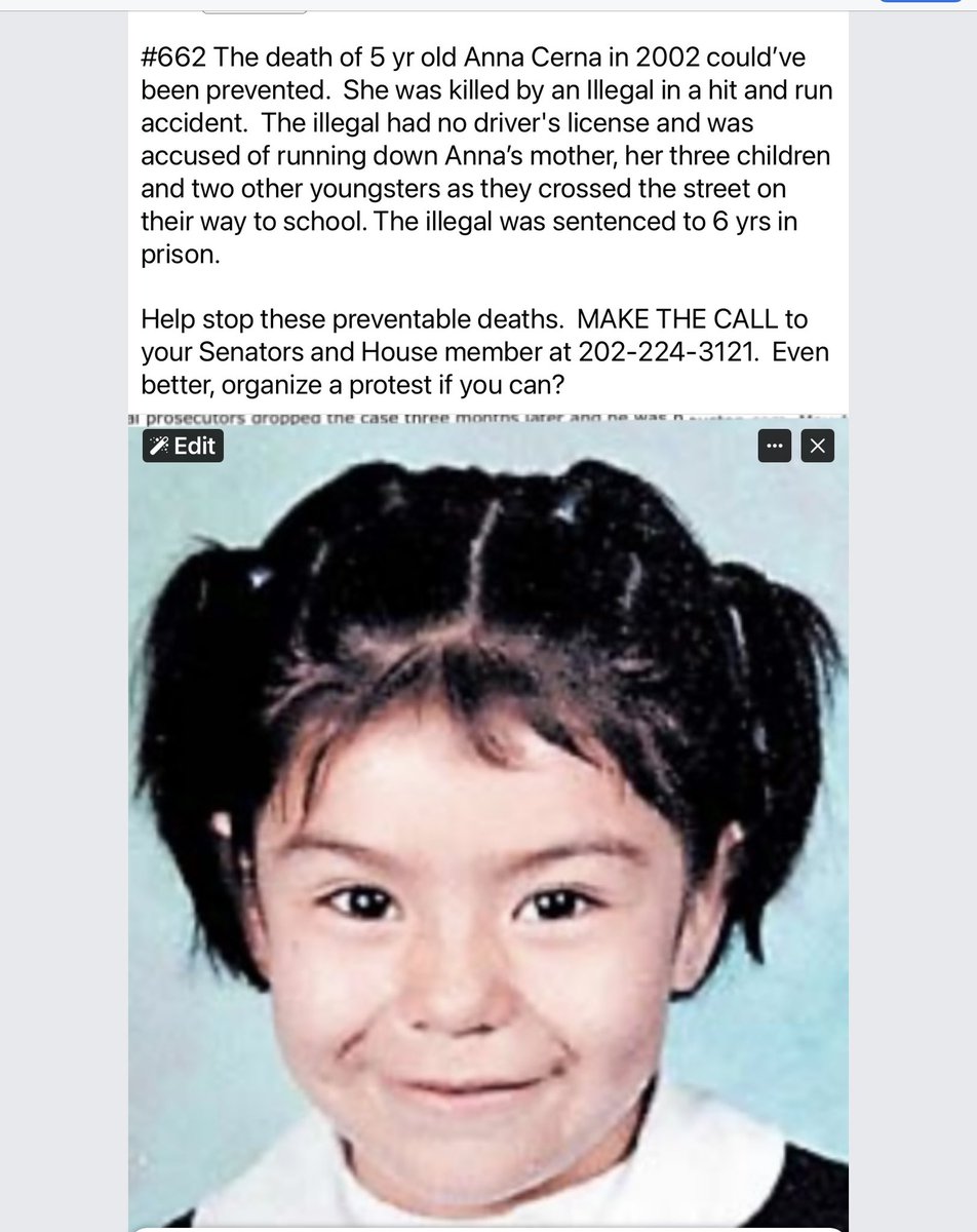 Orrin🇺🇸 (@howmanyare2many) on Twitter photo <a href="/RealJamesWoods/">James Woods</a> HOW MANY ARE TOO MANY?
Did you ever hear about Anna’s death, of course not.
I’ve now posted the deaths of 950 people killed or allegedly killed by an illegal. There have been 1000’s of these preventable deaths over the years but MSM doesn’t report them.
Open borders = <a href="/RealJamesWoods/">James Woods</a> HOW MANY ARE TOO MANY?
Did you ever hear about Anna’s death, of course not.
I’ve now posted the deaths of 950 people killed or allegedly killed by an illegal. There have been 1000’s of these preventable deaths over the years but MSM doesn’t report them.
Open borders =