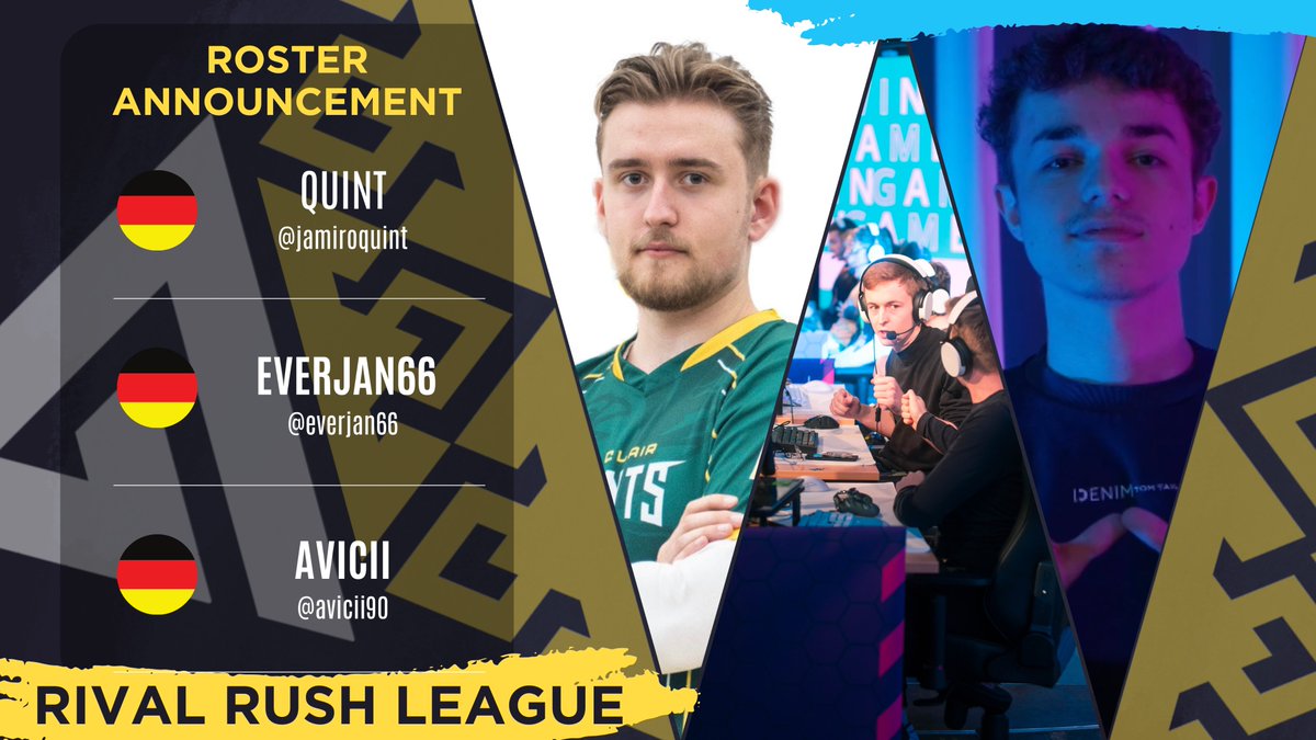 Godalions (@godalions) on Twitter photo We are happy to announce our newest roster!
Competing in <a href="/RivalRushRL/">Rival Rush</a> Div2, Godalions has signed the roster from "Oh! Tengo Suerte" consisting of <a href="/jamiroquint/">quint</a> (C), <a href="/everjan66/">everjan66</a> and <a href="/avicii90/">avicii90</a>.
Managed by our wonderful <a href="/ahmed_sabry_01/">Ahmed Sabry</a>, we can't wait to see them in action! We are happy to announce our newest roster!
Competing in <a href="/RivalRushRL/">Rival Rush</a> Div2, Godalions has signed the roster from "Oh! Tengo Suerte" consisting of <a href="/jamiroquint/">quint</a> (C), <a href="/everjan66/">everjan66</a> and <a href="/avicii90/">avicii90</a>.
Managed by our wonderful <a href="/ahmed_sabry_01/">Ahmed Sabry</a>, we can't wait to see them in action!