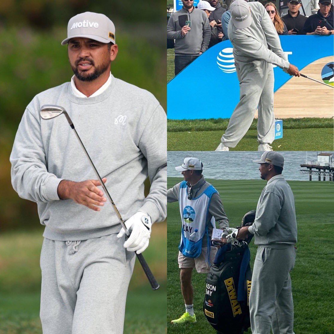 couser85's tweet photo. when youve just been released from @hmpforestbank at 10am but have a @PGATOUR event at 12! 

@JDayGolf @MalbonGolf i approve the fit! https://t.co/mi3ySQW2Ai