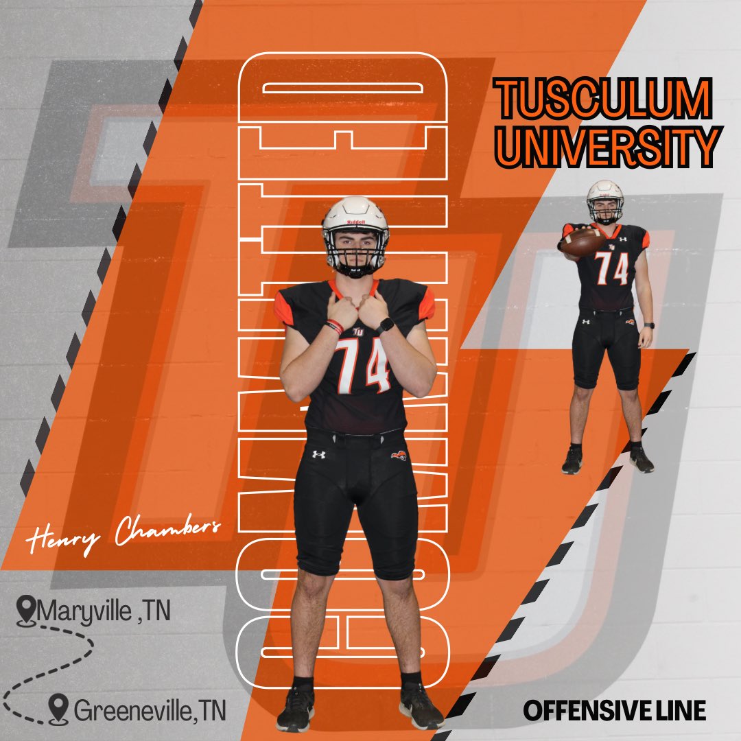 Henry Chambers (@henrychambers74) on Twitter photo After a great conversation with Coach <a href="/taylorbetsu32/">Billy Taylor</a>, Iām thrilled to announce my commitment to Tusculum Universityā¼ļø
Thank you to all my family, friends, and coaches for all the endless support through my journey!
@_Coach_Mc <a href="/Dhunt1414/">Derek Hunt</a> <a href="/MHSRebelsFB/">Maryville Rebels Football</a> <a href="/CoachCrews_MHS/">Dakota Crews</a> After a great conversation with Coach <a href="/taylorbetsu32/">Billy Taylor</a>, Iām thrilled to announce my commitment to Tusculum Universityā¼ļø
Thank you to all my family, friends, and coaches for all the endless support through my journey!
@_Coach_Mc <a href="/Dhunt1414/">Derek Hunt</a> <a href="/MHSRebelsFB/">Maryville Rebels Football</a> <a href="/CoachCrews_MHS/">Dakota Crews</a>