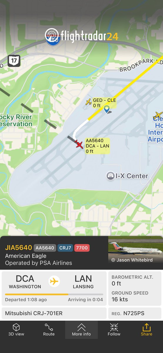 SquawkTracker's tweet image. Flight AA5640 from Washington to Lansing
fr24.com/JIA5640/38f9ea… Landed safely. Taxiing to gate.