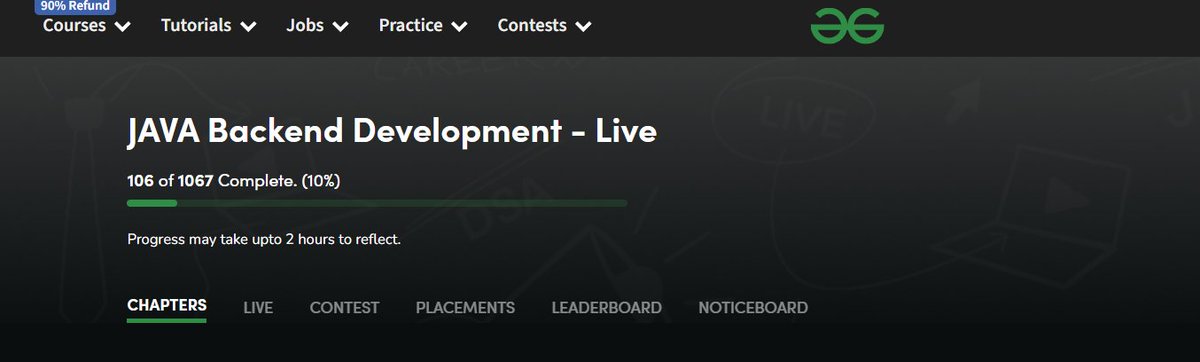 KeshavChettryyy's tweet image. Day 37 of consistency 
week 1 | day 4 of development 
🔹 Watched pre-recorded sessions of Java Backend
🔹 Attended 2.5-hour live session 
🔹 Solved questions & MCQs from the module
Step by step, building strong backend skills! 
#Java #JavaBackend #GFG #Three90Challenge