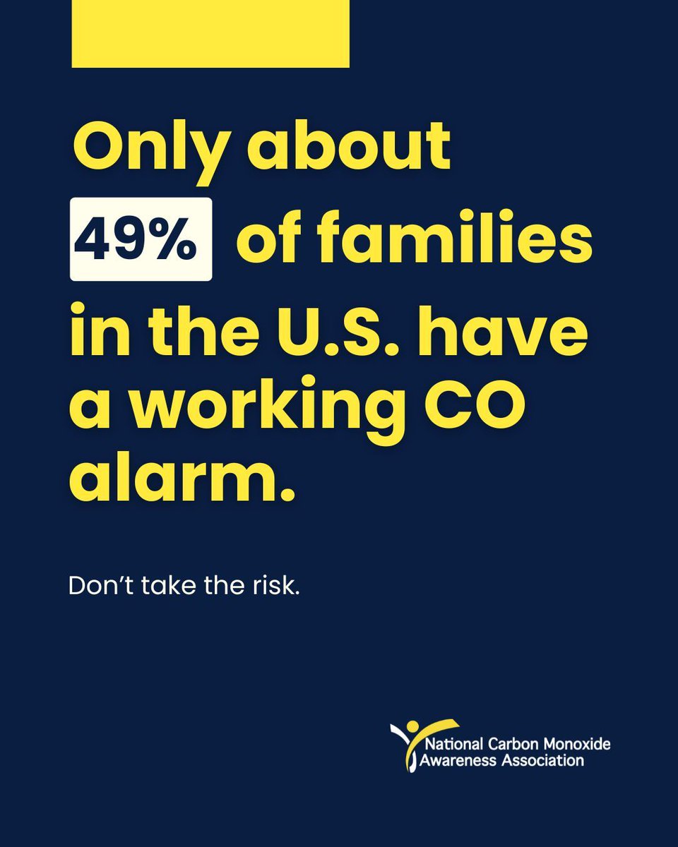 Only about 49% of families in the U.S. have a working carbon monoxide ...