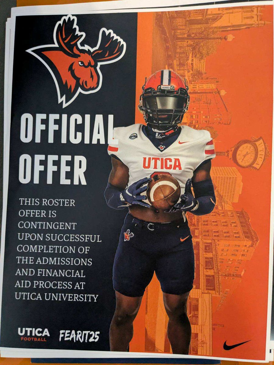 KalebMcCargar5's tweet image. Blessed to have received my 4th offer to play football for @Utica_Football! @CoachFaggiano