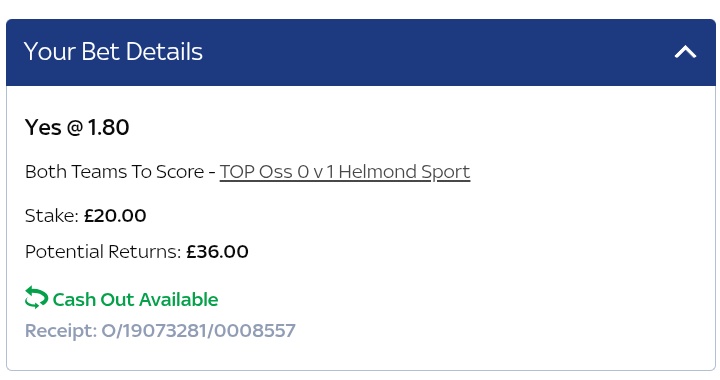 Both2ScoreTips's tweet image. 2-2-25 (single)
IP (now) ⏱️
T Oss Vs Helmond 🇳🇱
T Oss scored in 7/8 home games. Helmond lead but awful away rec' losing last 5, shipping 2+ goals in 6/7 road matches.
2U -> @ 1.80