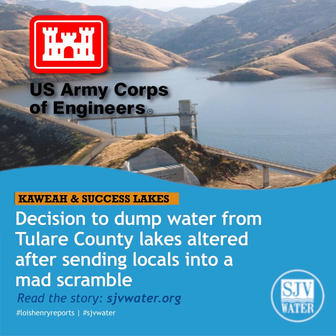 SJVWater's tweet photo. Read the story: https://t.co/7Ndf9Uc06t @loishenry reports. #sjvwater #armycorpsofengineers #tularecounty https://t.co/qBIok5u9Pa