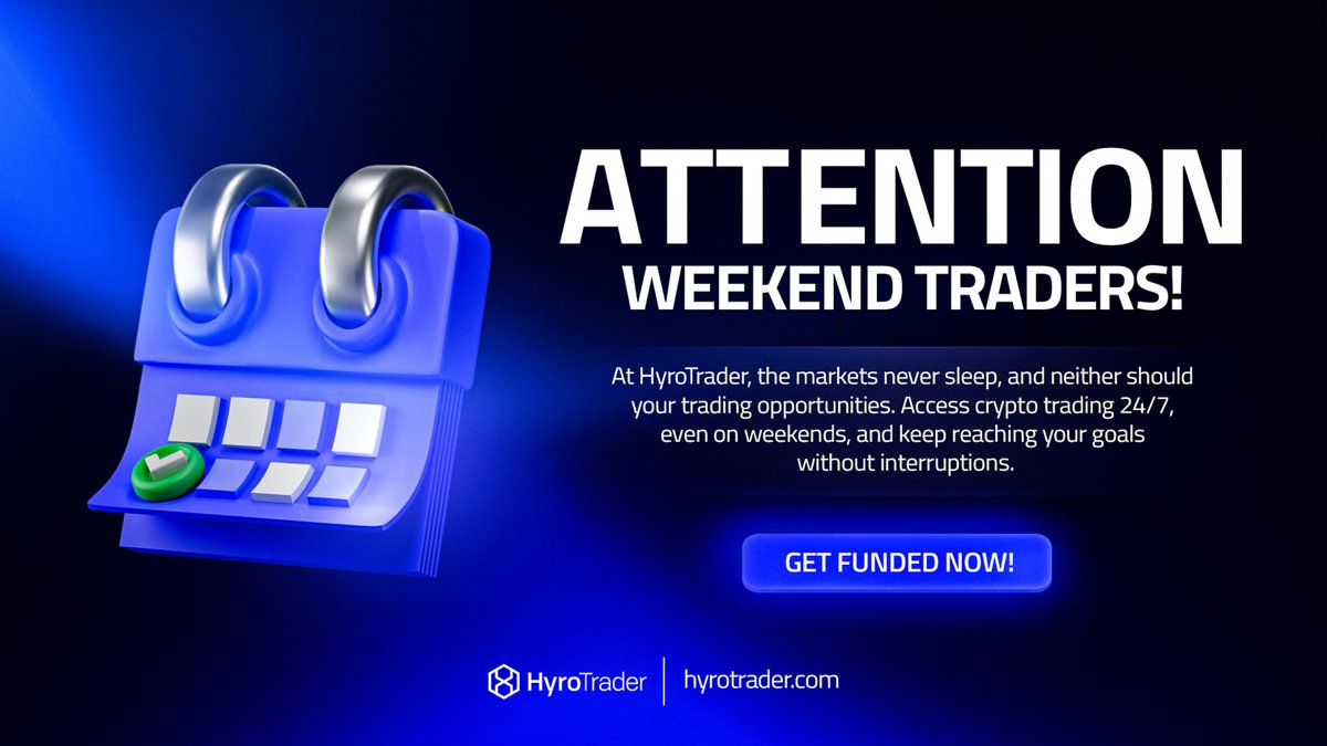 hyrotrader_com's tweet photo. Weekend Trading with HyroTrader! Why wait for Monday when the markets are open 24/7? At HyroTrader, you can keep trading through the weekend, stay ahead of the competition, and hit your goals faster. With access to a funded account, every opportunity is yours. https://t.co/obv25ugUhS
