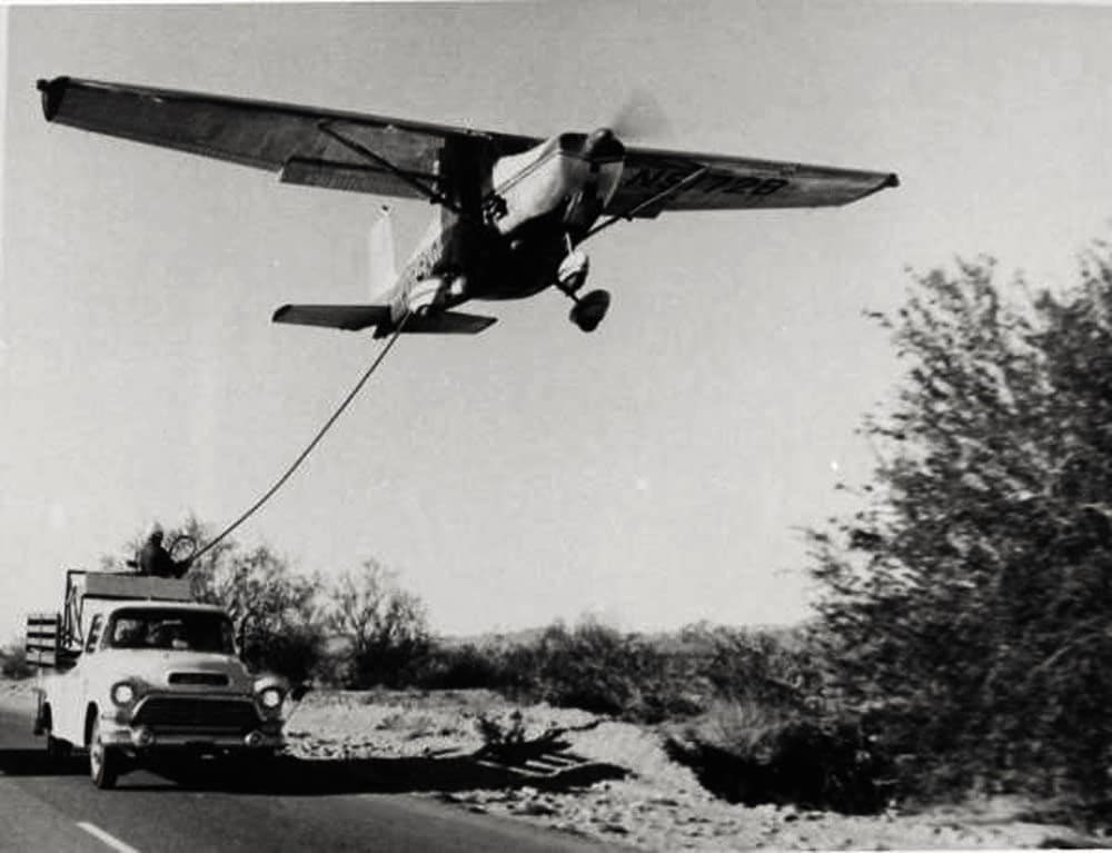 In 1958, two pilots Roberts Timm and Jim Cook flew an #aircraft for more than two months without landing. #Refueling by matching speed with a truck driving down the road. Their record hasn't been broken yet.