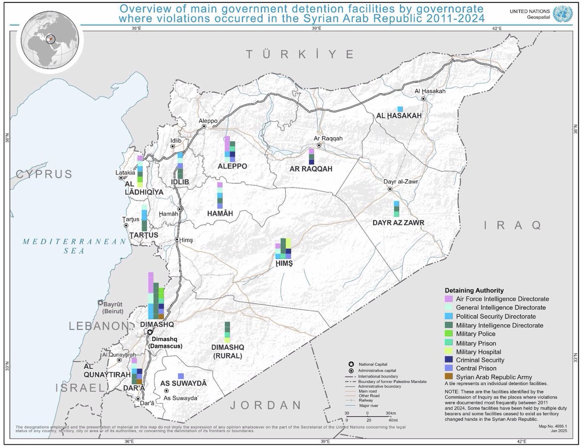 UNCoISyria's tweet image. ’Web of Agony’: @UNCoISyria new report this week unveils depths of former government’s detention crimes, maps over 80 locations: ohchr.org/en/press-relea…
