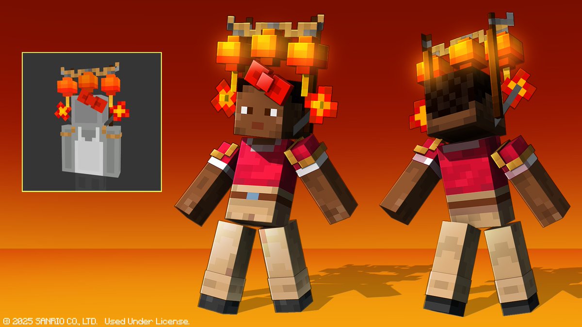MinecraftMarket's tweet photo. Celebrate the Year of the Snake with curated content and freebies in Minecraft Marketplace! 🐍🔴 

Claim your free Hello Kitty Lantern Banner in the Dressing Room, perfect to wear when playing the @hellokitty  and Friends DLC (sold separately). 
Learn more: https://t.co/fYmTaQooqN