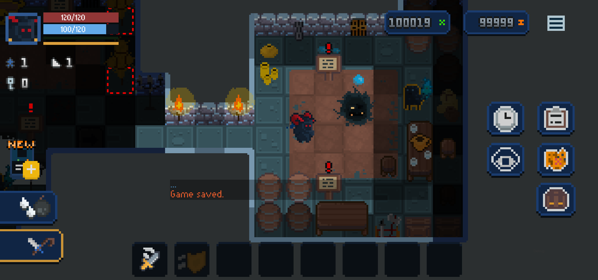 There's a  new room with a strange puddle in it.

#dungeonabyss #pixelart #indiegame #indiedev #gamedev #roguelike #ドット絵