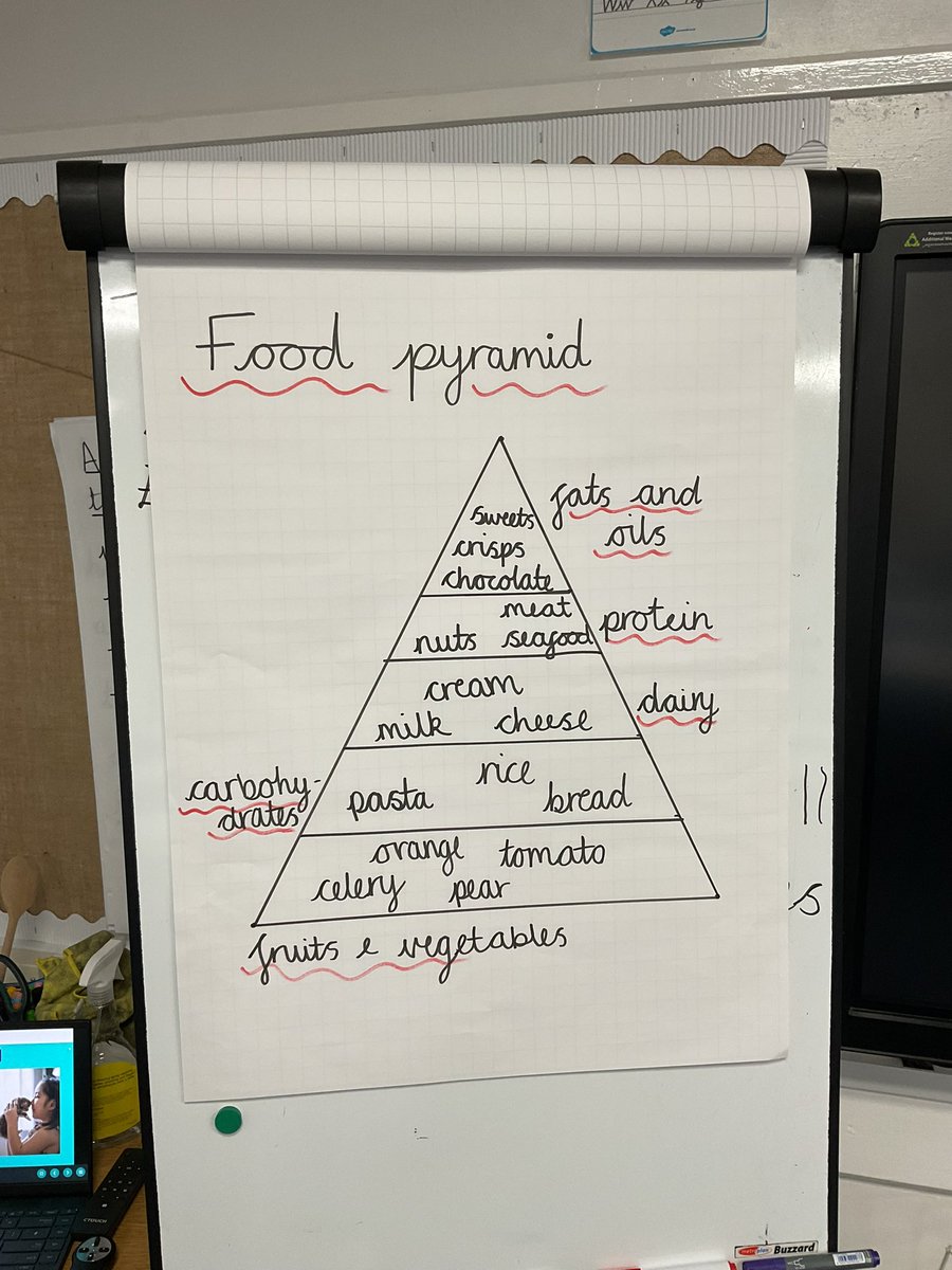 PDA_Y2's tweet image. Creating our food group pyramid in #pdascience.