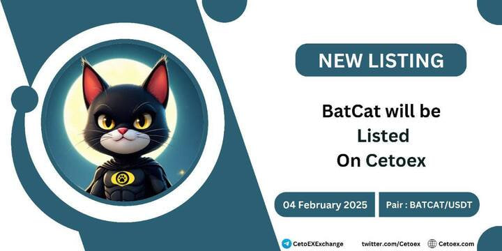 🚨 Huge Announcement! 🚨

🎉 Bat Cat First CEX Listing Confirmed on CetoEX! 🎉

Official announcement from CetoEX coming soon! 📢

This is a monumental step forward, expanding Bat Cat’s reach to a global audience. 🌍

🔥 But that’s just the beginning! Another BIG CEX listing is