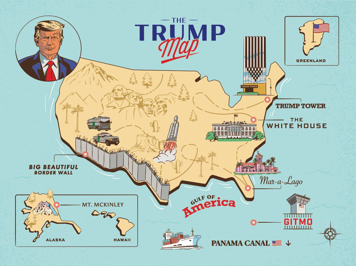BREAKING: US MARINES HAVE ARRIVED IN GUANATNAMO BAY TO INCREASE FACILITIES 

TRUMP'S SECRETARY OF STATE IS IN PANAMA TO DISCUSS THE CANAL 

GET YOUR NEW TRUMP MAP TODAY! 

stickermule.com/goldenage/item…
