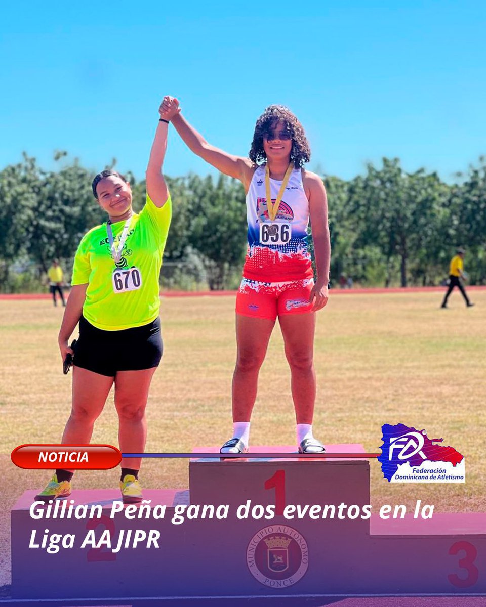 La juvenil dominicana Gillian Peña tuvo una magnifica actuación en el Campeonato de Similares de la Asociación de Atletismo Juvenil e Infantil de Puerto Rico (AAJIPR).  
#atletas #deportes #RD