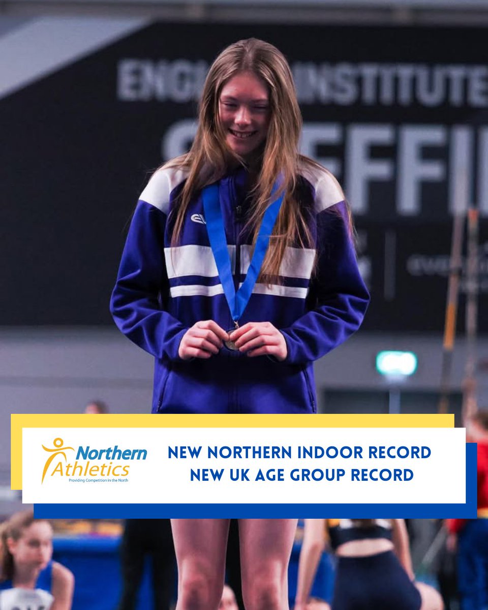 A phenomenal run from Sienna Lavine in the U13 girls 800m for a new Northern Championship record AND a UK age group record with a time of 2:12.17 🤯

#northernathletics #trackandfield <a href="/AthleticsWeekly/">AW</a> <a href="/EnglandAthletic/">England Athletics</a>