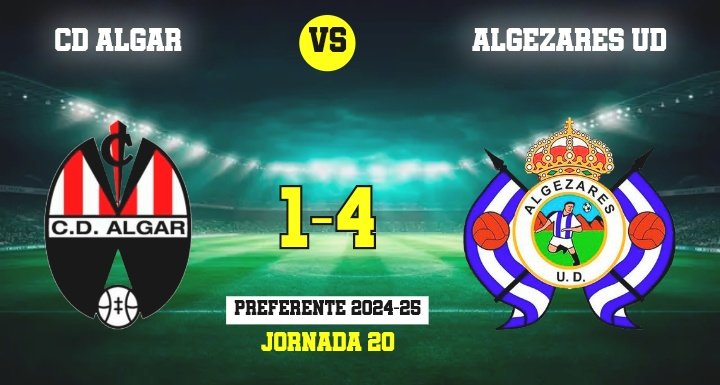 Preferente Autonómica
CD Algar 1 - UD Algezares 4. Los leones dan un paso atrás en la permanencia al sucumbir ante un efectivo Algezares que supo aprovechar sus opciones