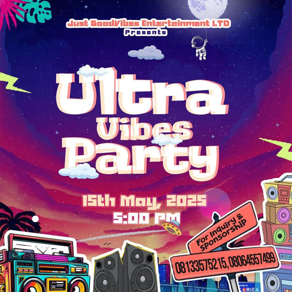 ultravibesparty's tweet photo. Introducing 𝗨𝗹𝘁𝗿𝗮 𝗩𝗶𝗯𝗲𝘀 𝗣𝗮𝗿𝘁𝘆—an experience beyond a music concert. Immerse yourself in an unforgettable night of music, energy, and pure vibes! Get ready for an electrifying atmosphere with top DJs, premium sound &amp; dazzling lights. Save the date, secure your spot https://t.co/doDpeMzfGv