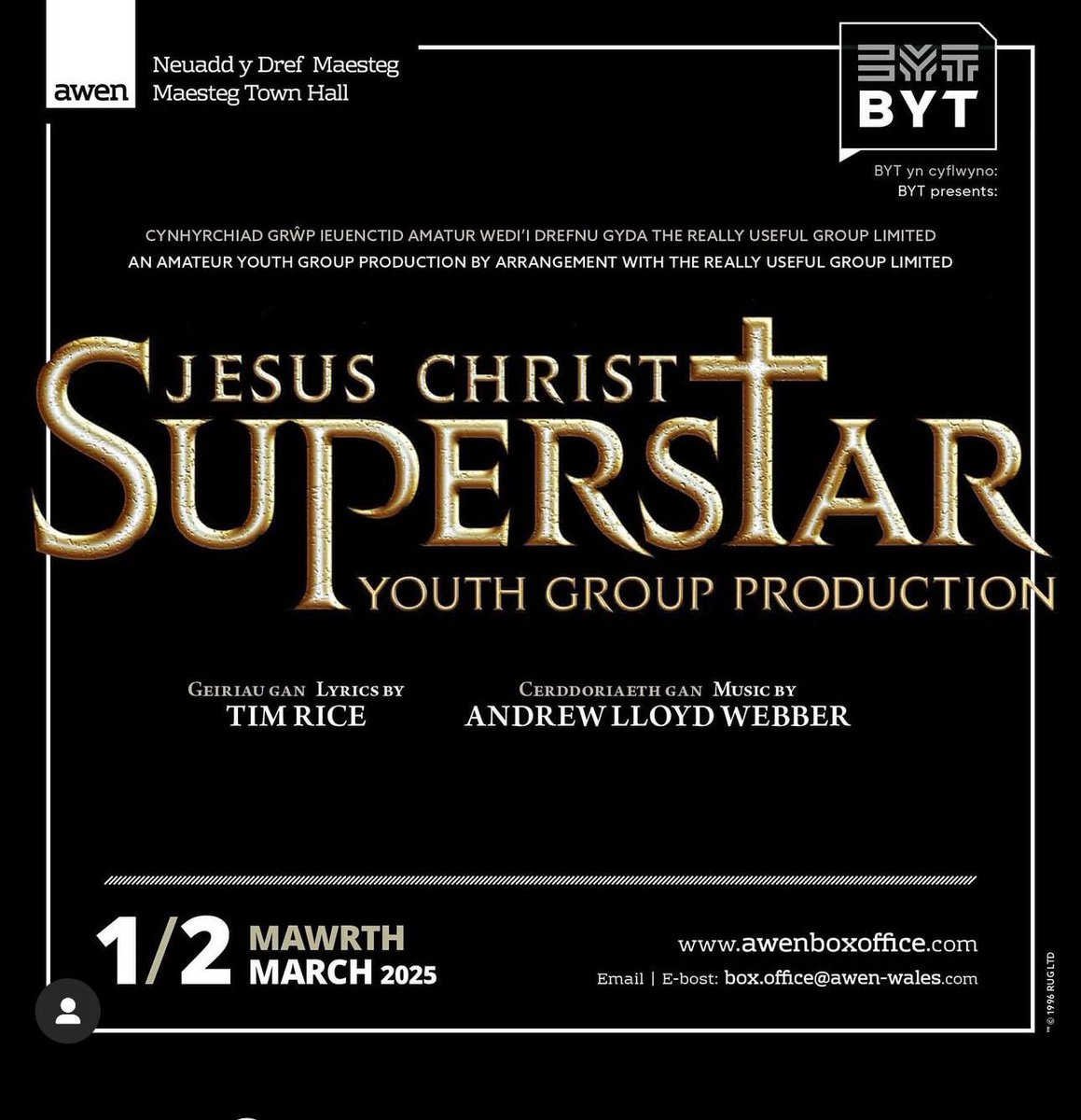 My son Sam is playing the lead role JESUS…please try and come along and see him and this incredible young cast of actors #BYT Please would kindly share