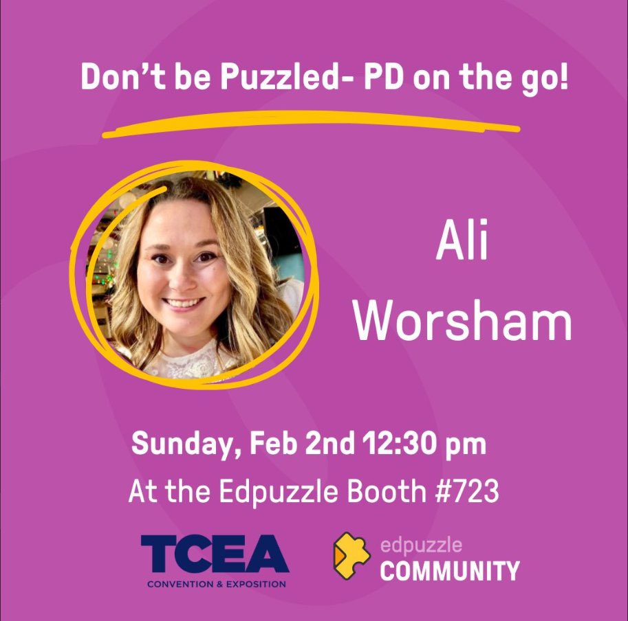 #TCEA friends! Join me at the <a href="/edpuzzle/">Edpuzzle</a> booth in 45 minutes to learn more about pushing out PD w/EdPuzzle! Booth 723! #TCEA25 #TCEA2025